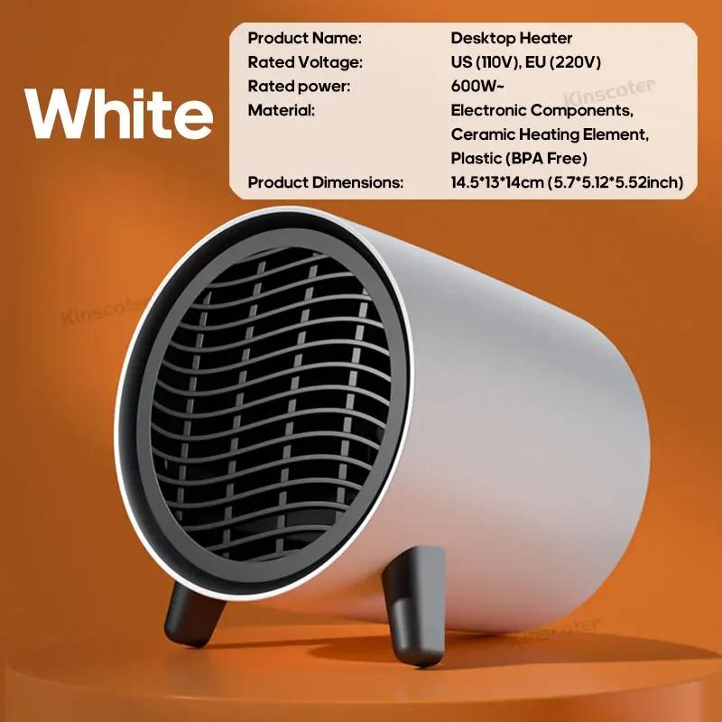 

KINSCOTER 600W Портативный обогреватель Электрический обогреватель Комнатный обогреватель Бытовая техника Отопление Печь Мини-радиатор Отопление Вентилятор Тепловая машина EU белый