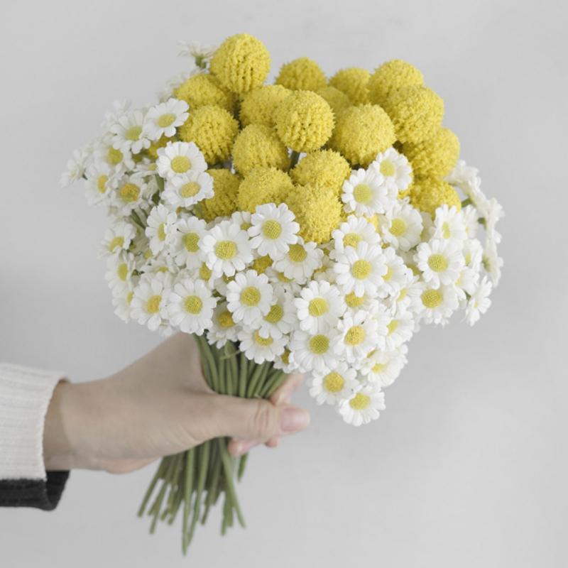 1 Bunch Korean Style Ins Artificial Flowers Simulation Daisy Fake Flowers Small Bud Bride Wedding Party Home Decoration Flowers