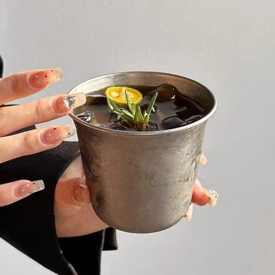 300ml 304 Nerezový hrnek na kávu Dvouvrstvý Vakuově izolovaný Utěsněný Cestovní hrnek Široké hrdlo Mladistvá Láhev na vodu