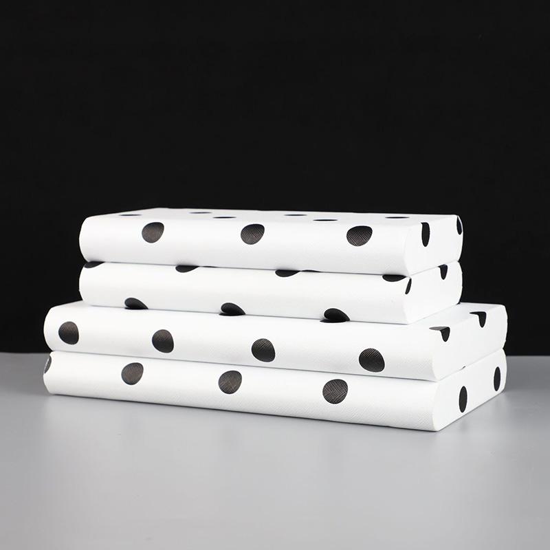 Black and White Polka Dots Decorative Box Leather Jewelry Boxes Dresser Table Desk Decoration Exquisite Jewelry Storage Jar