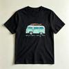 Camp More Worry Less Retro Surf Van Lässiges Grafik-T-Shirt Strand Camping Liebhaber Geschenk T-Shirt Sommer-Vibe Abenteuer Lässiges Hemd