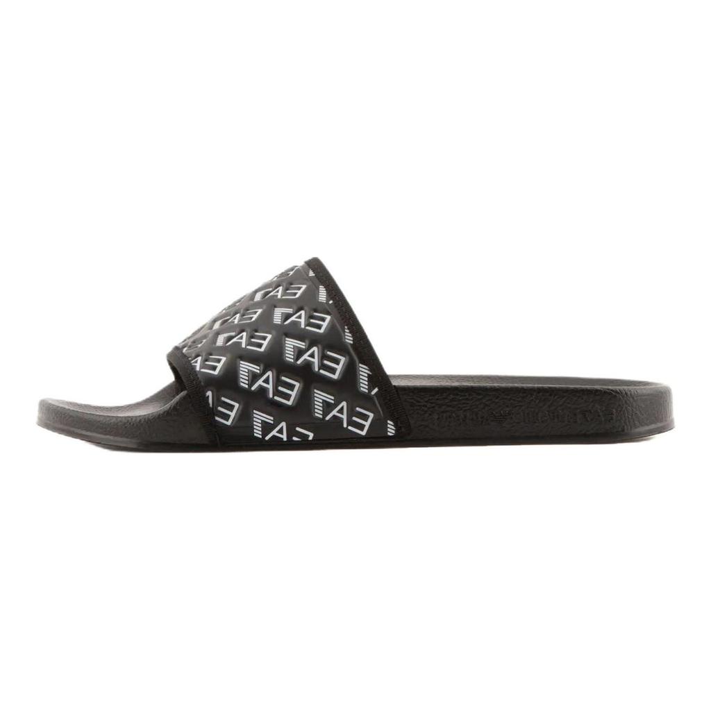 Emporio Armani EA7 Slip-On Flat Sandals With Logo Unisex Sandals Black 7X000109AF15125MC138