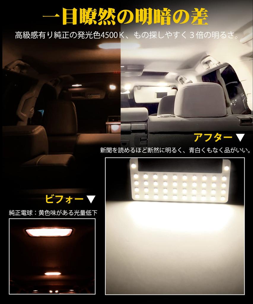 Prado 150 Series LED Room Lamp Toyota Land Cruiser Prado 150 GDJ GRJ TRJ Late TX Grade Interior Light 4500K Genuine Color Temperature Sunlight