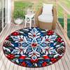 Cute Christmas Day Gift Bell Santa Claus Snowman Christmas Tree round rug Home Soft Decorative Anti slip Chair Mat Carpet Outdoor Floor Mat Carpet 91