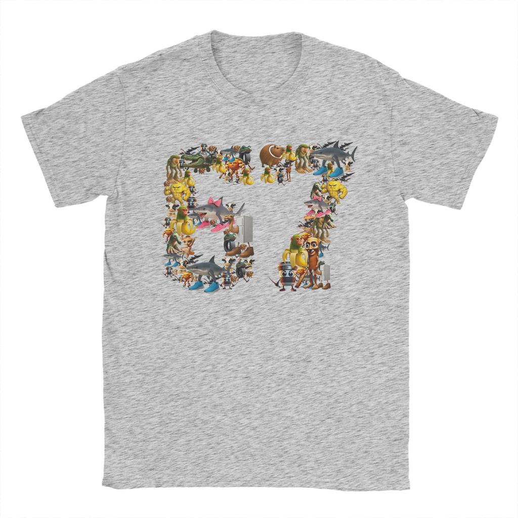 Vintage TShirt Summer 67 Six Seven Birthday Meme Viral Italian Brainrot Novelty T Shirts Cotton Tee Shirt  Unisex Casual Hot Sale