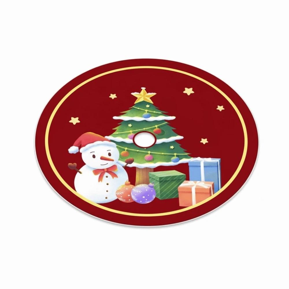 60/80CM Santa Claus Round Christmas Rug Anti-Slip Xmas Floor Mat  for Bedroom Living Room