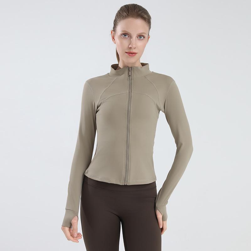 Women's Slim Fit Stand Collar Fitness Jacket and Yoga Pants Set for Autumn/Winter