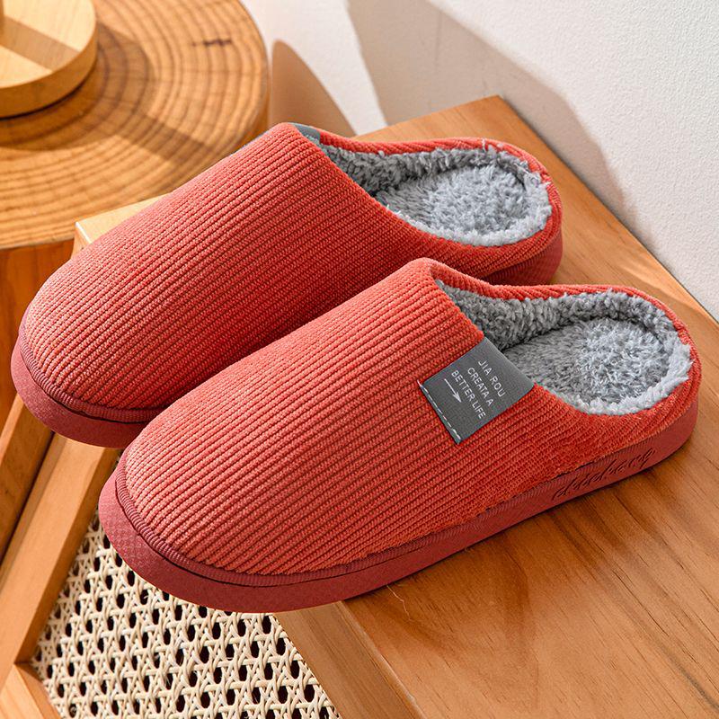 Women's and Men's Non-slip Winter Cotton Fur Slippers – Warm Home Footwear for Couples