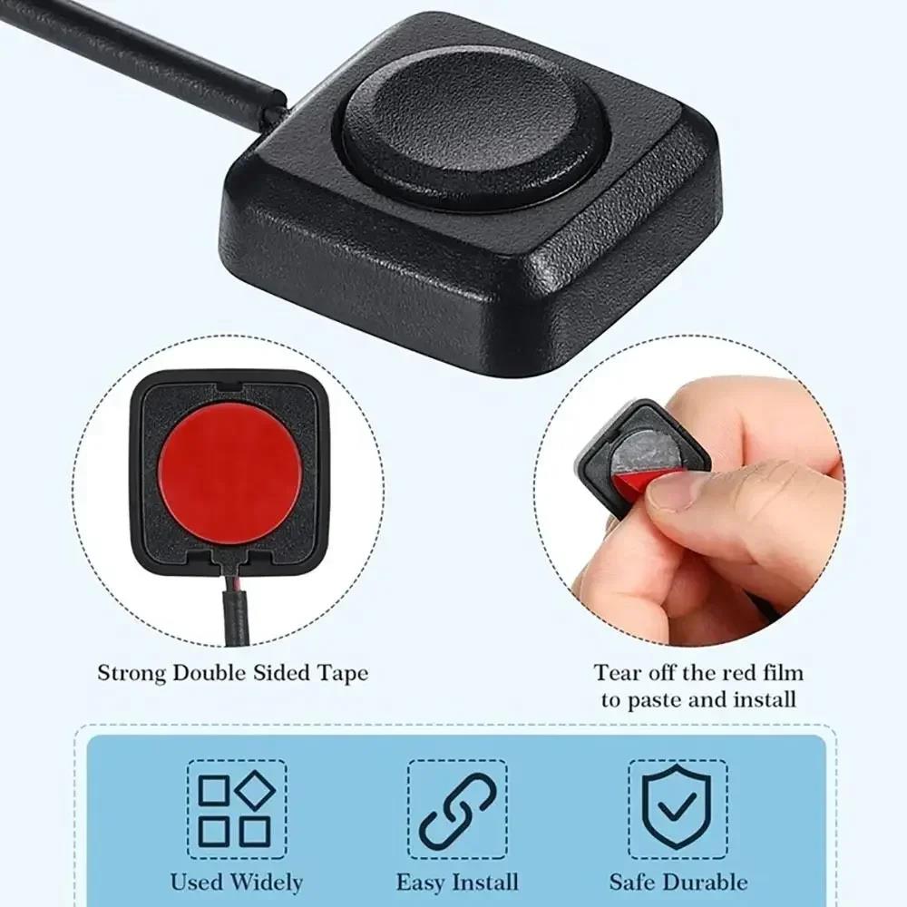 QXNY Momentary Push Button On Off Switch Black Plastic 12V 24V Car Alarm Button DIY Flashlight Surface Mount Mini Button Switch