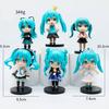 Anime New Hatsune Miku Figure Mini Character Ornaments Kawai Pink Green Hatsune Home desk Decoration Adult Toy kid Birthday Gift