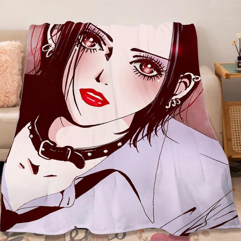 Anime Girls Nana Flannel Blanket 3d Printed Picnic Blankets Warm Soft and Comfortable Throw Blanket Home Travel Birthday Gift