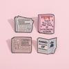 Letter Unique Alloy Newspaper Style Brooches For Fashionable Backpack Accessories