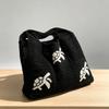 Crochet Beach Tote Bag Hollow Out Ocean Pattern Breathable Reusable Shoulder Bag for Vacation Shopping Daily Commute
