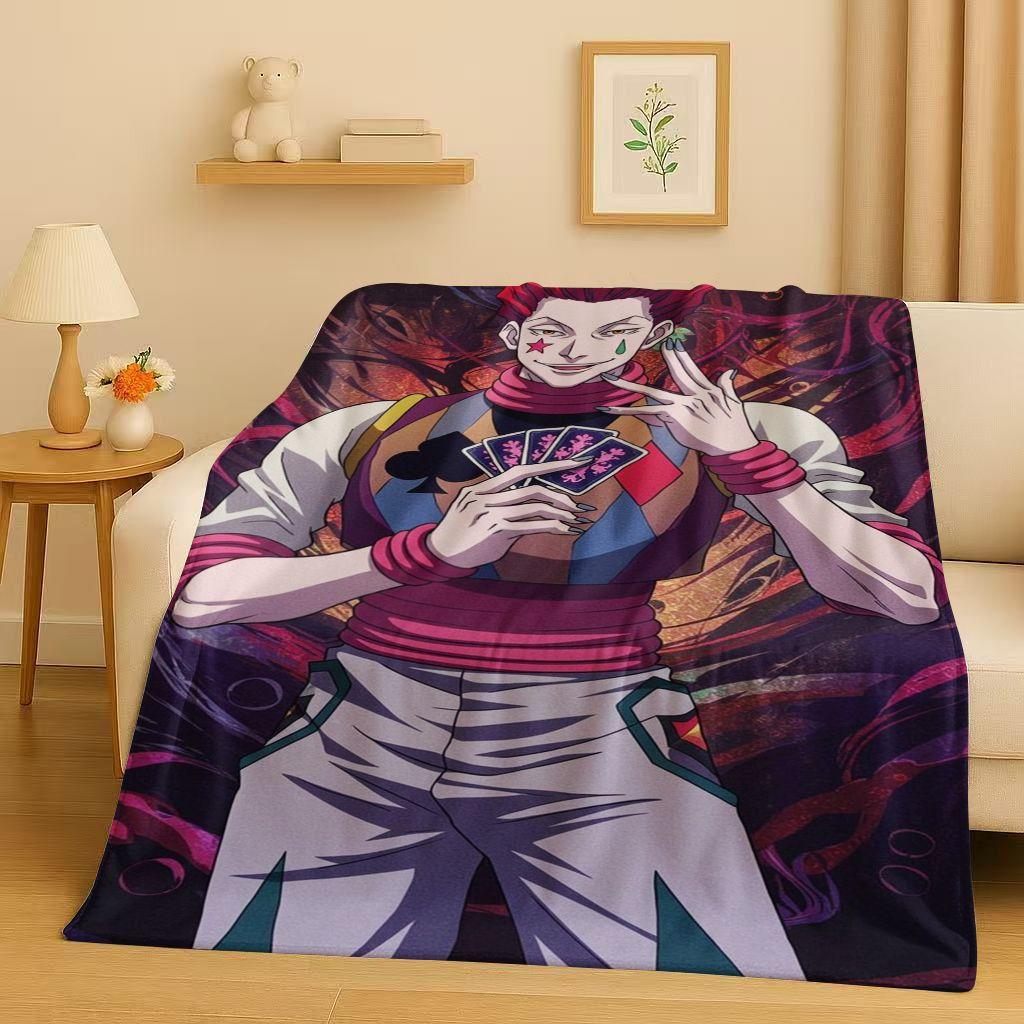 3D Anime Hunter X Hunter Killua Zoldyck Cartoon HXH Flannel Blanket,Ultra Soft Warm Plush Throw for Home Bedroom Bed Sofa Cover