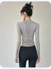 2025 Damen Schnelltrocknender Nahtloser Langarm Slim Fit Yoga Anzug