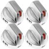 4Pcs Stove Control Knobs Stainless Steel Universal Gas Stove Replacement Control Switch Button Handle Ome Kitchen Cookers