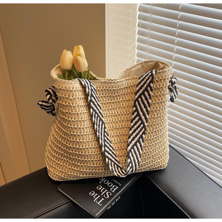 Summer Straw-woven Armpit Big Bag Women's New Fashion Woven Tote Bag Versatile Fake Beach Bag