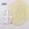 Christmas Cookie Mold Snowball Snowman Santa Claus Shaped Cutting Classic Design Festive DIY Biscuit for Holiday Party Baking Tool