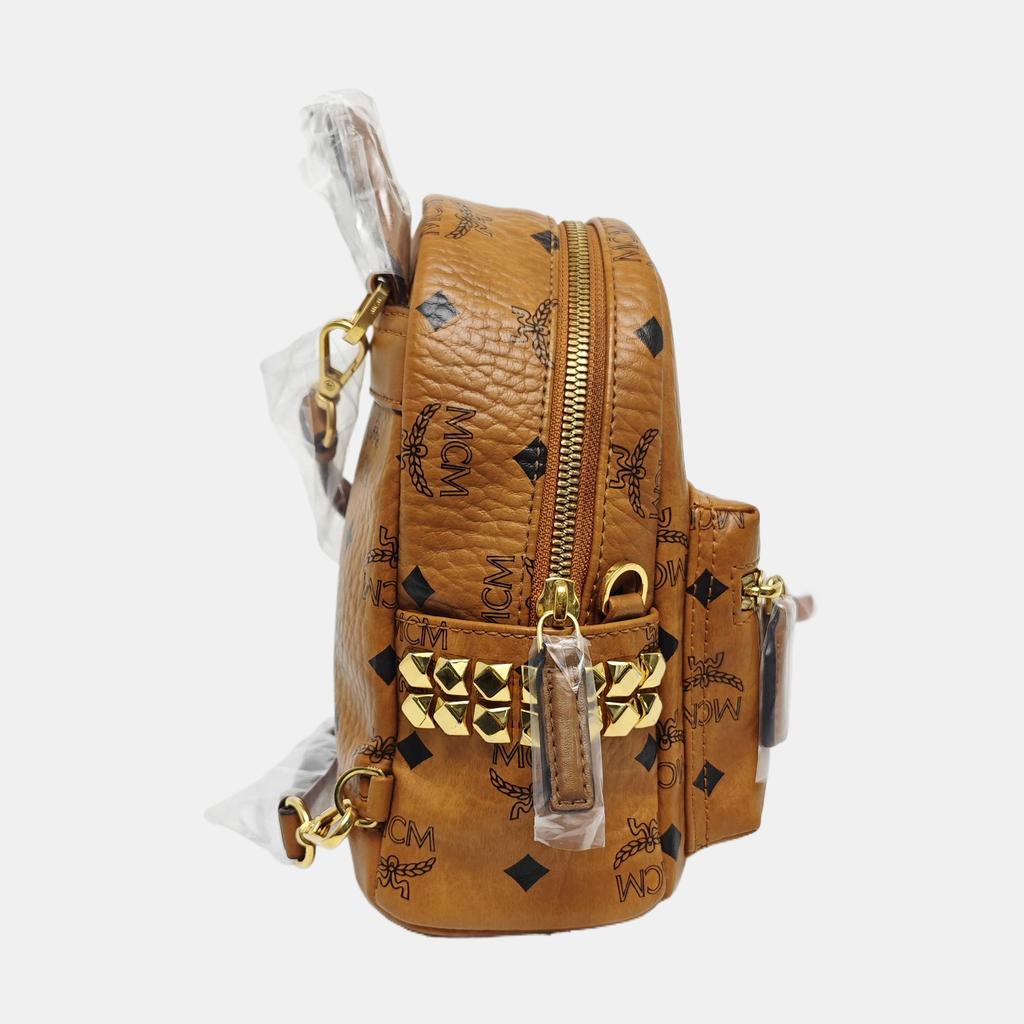 [Pre-Owned] Classic Allover Logo Studded Three-In-One Coated Canvas Shoulder Crossbody Backpack - Very Good #1IQOZOA