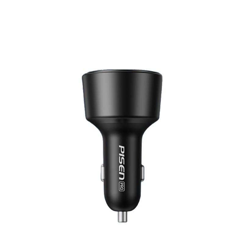 PISEN 205W Super Fast 3-Port Car Charger for Apple Devices with Cigarette Lighter Adapter
