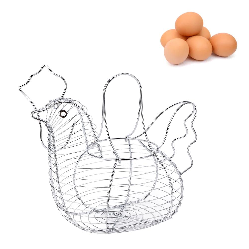 Košík na ovoce z tepaného železa Pletený koš na vejce