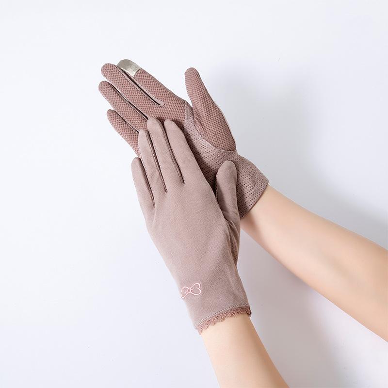 New Summer Women's Cotton Non Slip Breathable Sun Protection Gloves Riding Driving UV Rays Thin Touch Screen