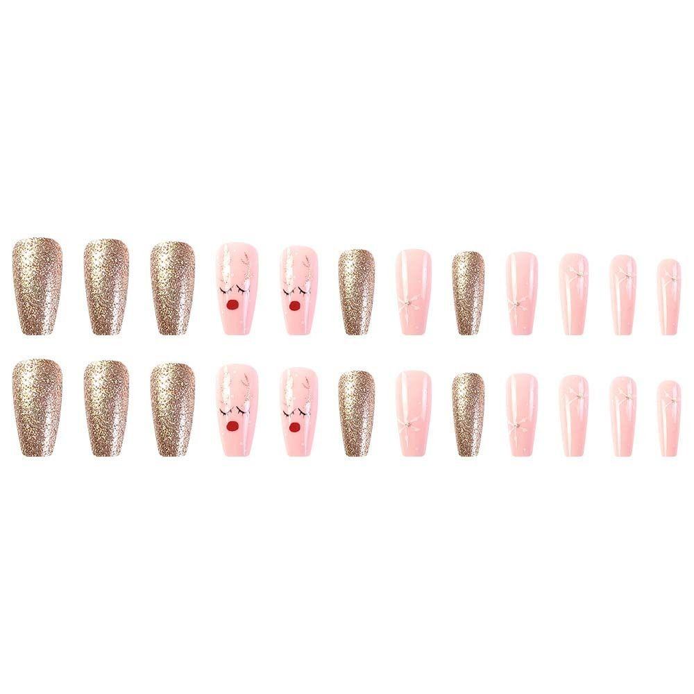 

24 шт./набор DIY аксессуары для ногтей рождественские накладные ногти рождественские накладные ногти для девочек CY414-B7