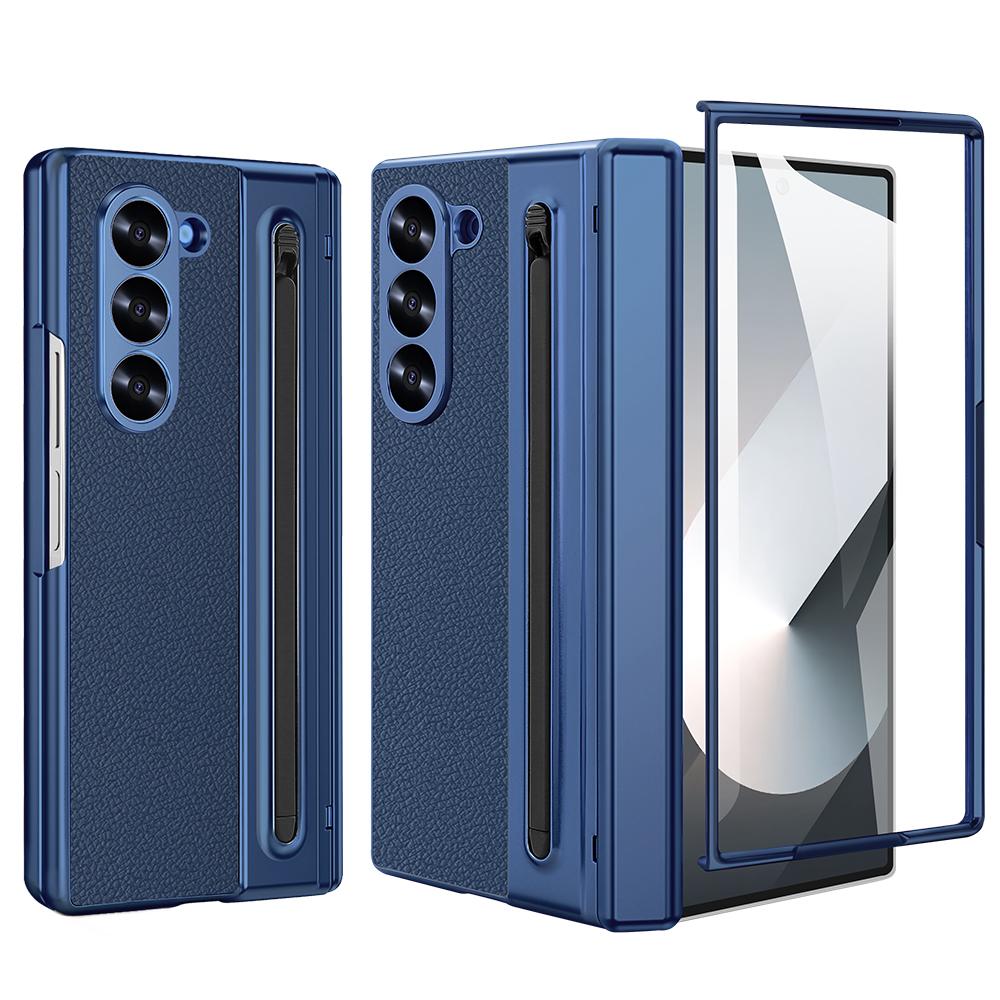 Suitable for Galaxy Z Fold 7/6/5/4 Phone Case WIth Touch Pen&Pen Slot, Full Protector Magnetic Hinge Cover with Glass Film