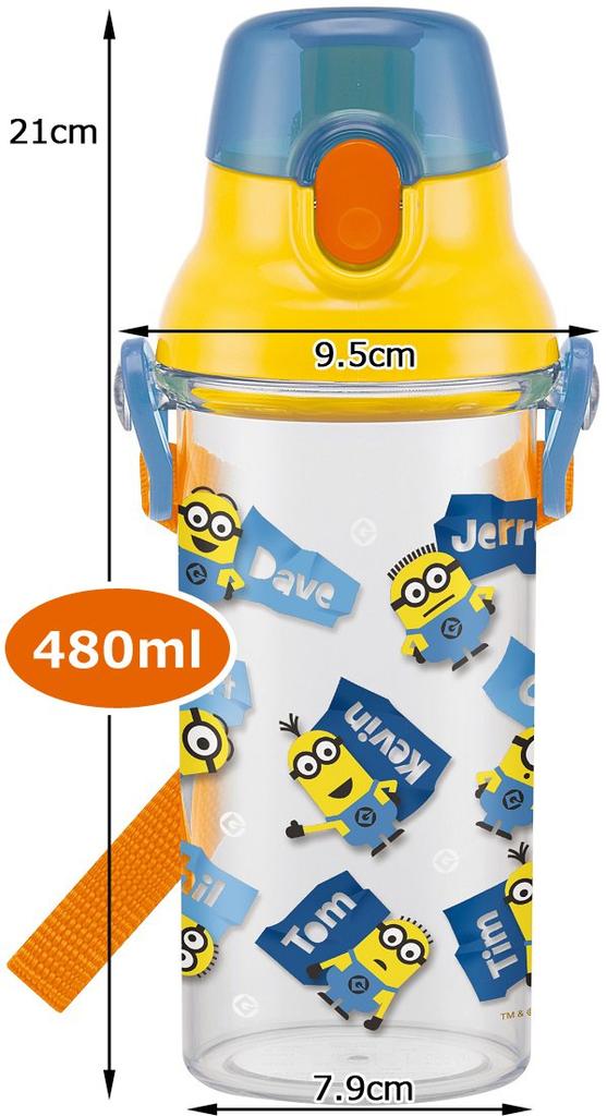 Skater Clear Water Minion Made In PSB5TR39121 Kids' Bottle, 480ml, Minions, 18, Japan,