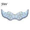 Unisex Feathered Costume Wings LED Light Up Angel Feather for Kids, Cosplay Theatre Glowing Fairy Wings, Halloween Party Performance Props Holiday