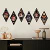 Mushroom Wall Decoration Wooden Bohemian Style Ornament with Artistic Textured Design Wall Art for Living Room Bedroom Decor