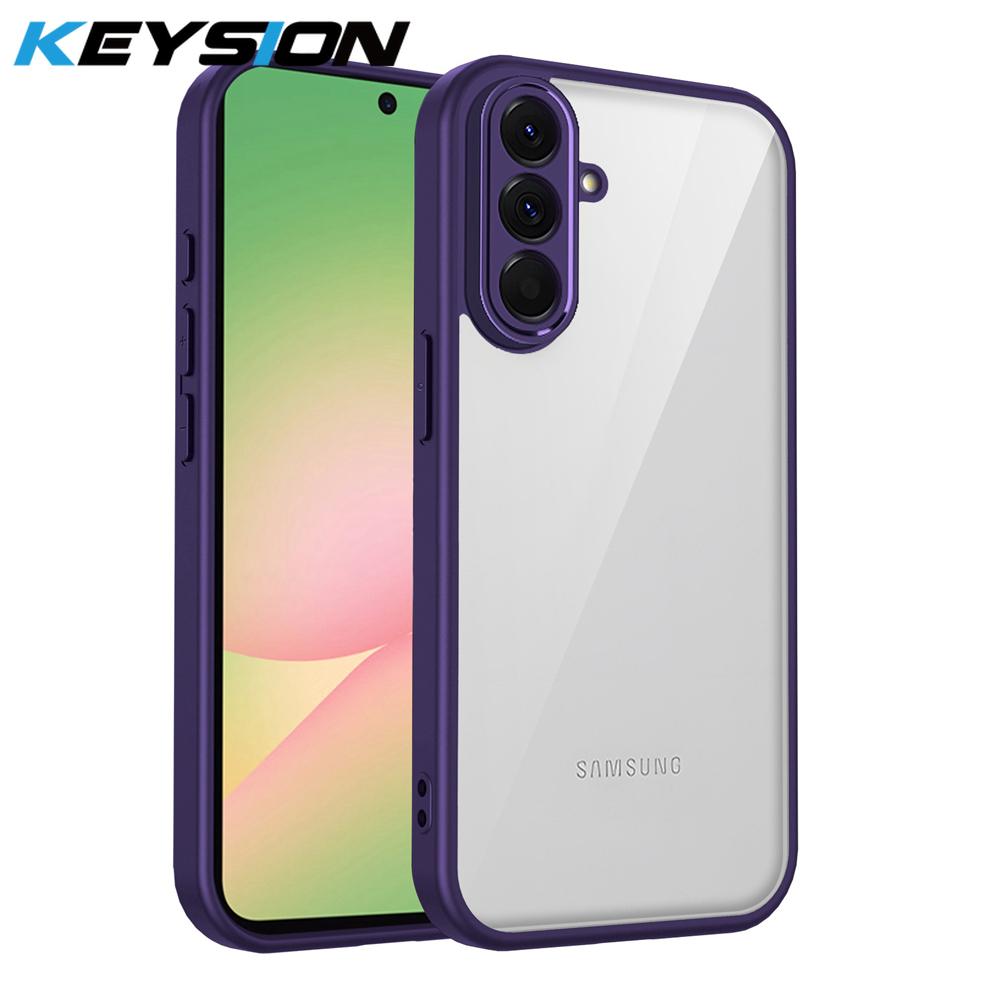 KEYSION Transparent Phone Case for Samsung A56 5G A36 A26 Silicone+PC Clear Shockproof Phone Cover for Galaxy A16 4G 5G