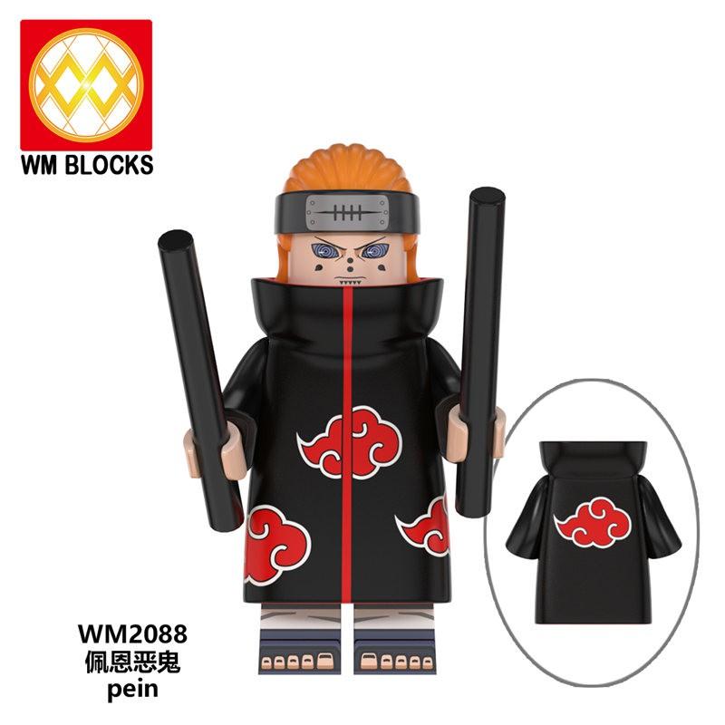 Hračky Minifigurky Komiksové Stavebnice Akatsuki Sasuke Itachi Madara Obito WM6105 6106