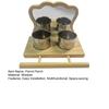 Bird Mirror with Perch Wooden Parrot Perch Feeder Bowls And Mirror Cage Accessories for Budgies Cockatiels Parakeets Canaries