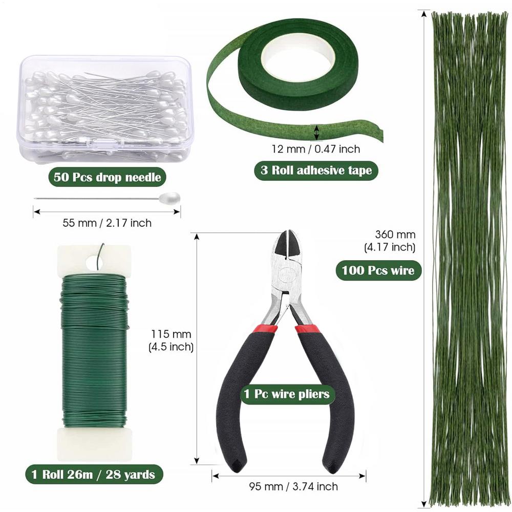 Floral Tape For Artificial Flowers 0.47in Wide Florist Tape Green 30 Gauge Strap Set For Crafting Plant Arrangement Grafting