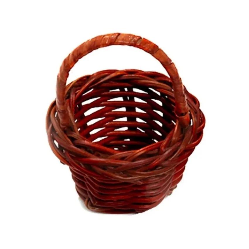 1 Pcs Mini Fruit Box Picnic Baskets Rattan Weaving Storage Basket Kitchen Handicraft Home Decor Tools Delicate and Easy To Carry