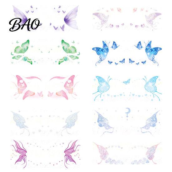 Butterfly Face Stickers Glitter Stickers, Waterproof Temporary Tattoos for Festival Party Stage Water Transfer Decals Makeup, Easy Application