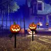 Solar Powered Pumpkin Stake Lights - Decorative Outdoor Garden, Patio, and Lawn Halloween Decorations with Energy-Efficient Lighting