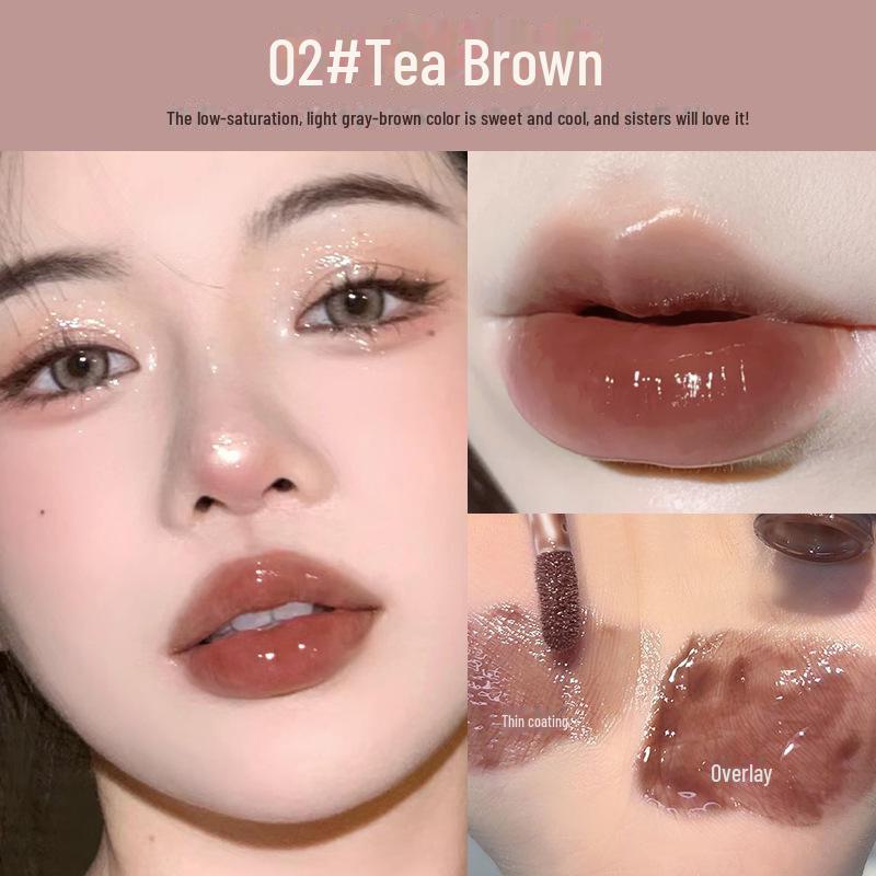 

Масло-блеск для губ Mingxizhi: Dudu Light Transparent Gloss для зеркального покрытия стекла, идеально подходит для студентов и вечеринок. 02#Tea Brown