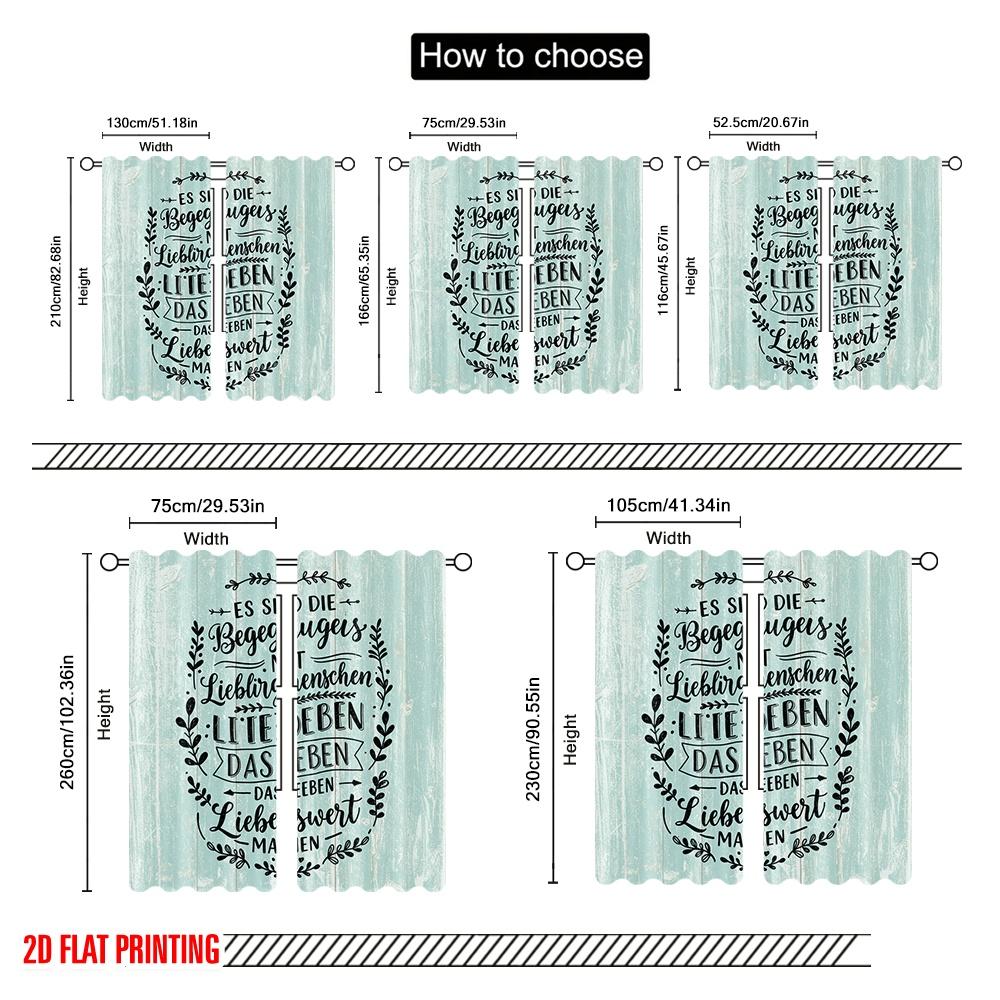 2pcs 2D Flat Printing Window Treatment Curtains Encounters Favorite People Make Life Worthwhile Polyester Without Electricity