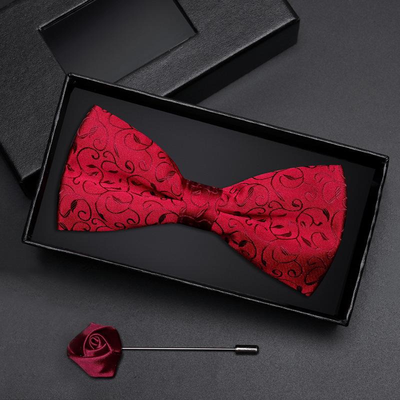 Geschenkbox Herren Fliege Männlich Trauzeuge Bräutigam Bordeauxrote Fliege Formelle Hochzeit Britische Koreanische Version Fliege