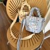 Japanese Style Canvas Crossbody Bag Sweet Casual Shoulder Bag Cartoon Printed Bucket Bag  Girls