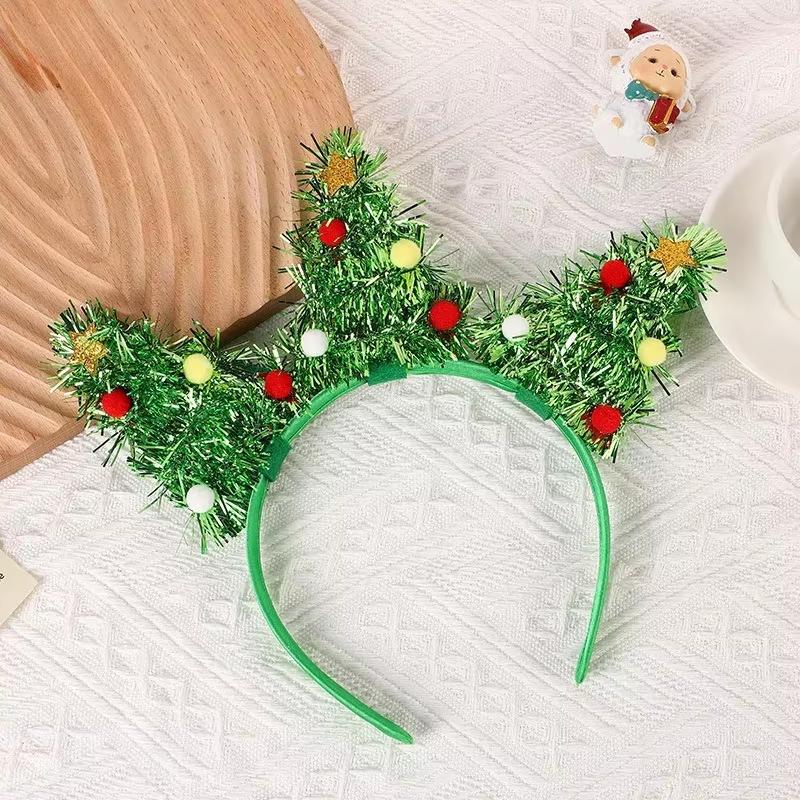 Christmas Party Decoration Headband Christmas Tree Star Hair Ball Decoration Headband Children's Decoration Gift Headband