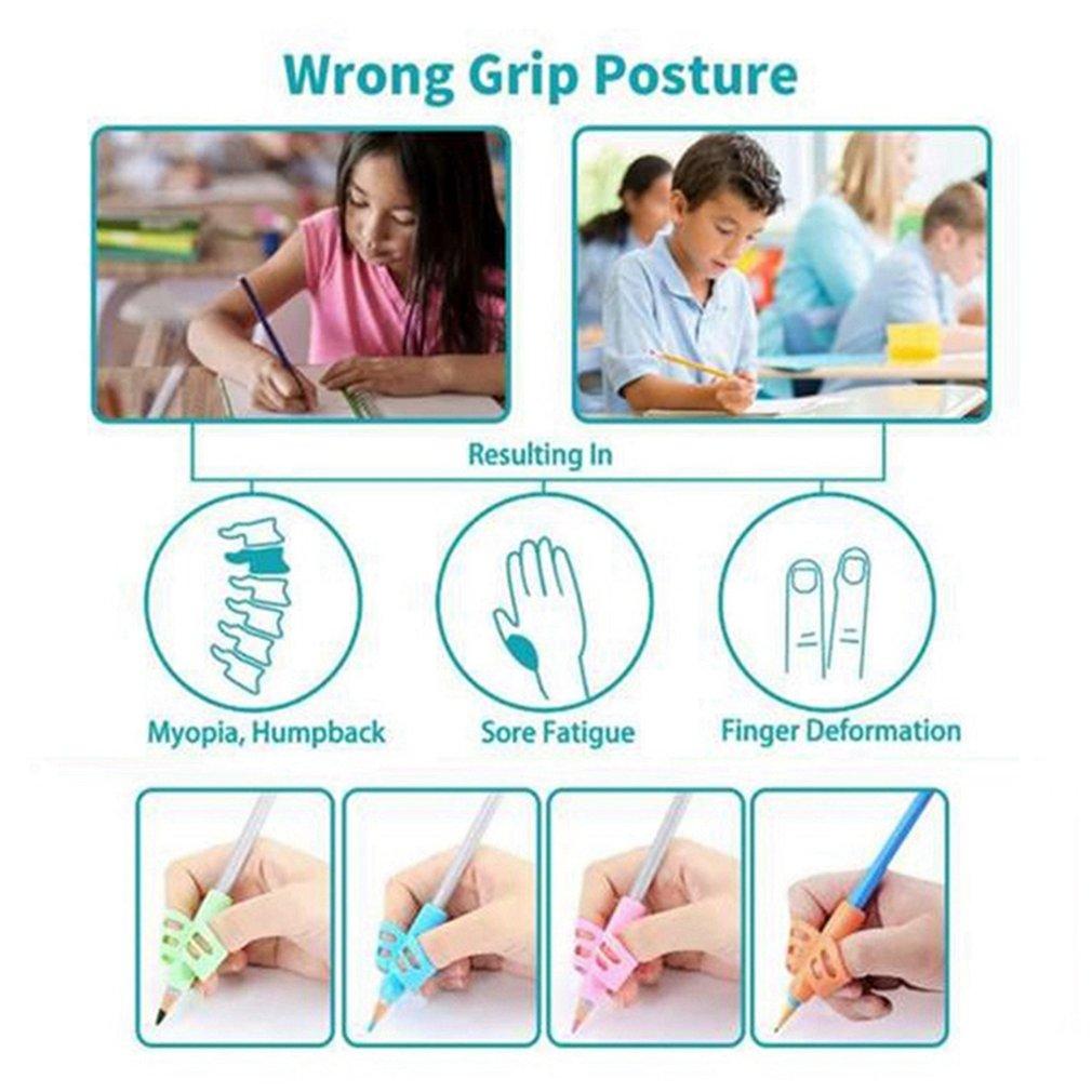 16PCS Mignon Porte-Crayon Poignée Poignée Stylo Enfants Tige Aide à l'Écriture Manuelle Guide Tenue Stylo Correction Posture Pour Cadeau Papeterie Enfants