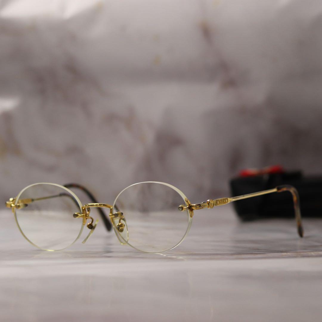 Used MOSCHINO archive y2k rimless retro glasses with case