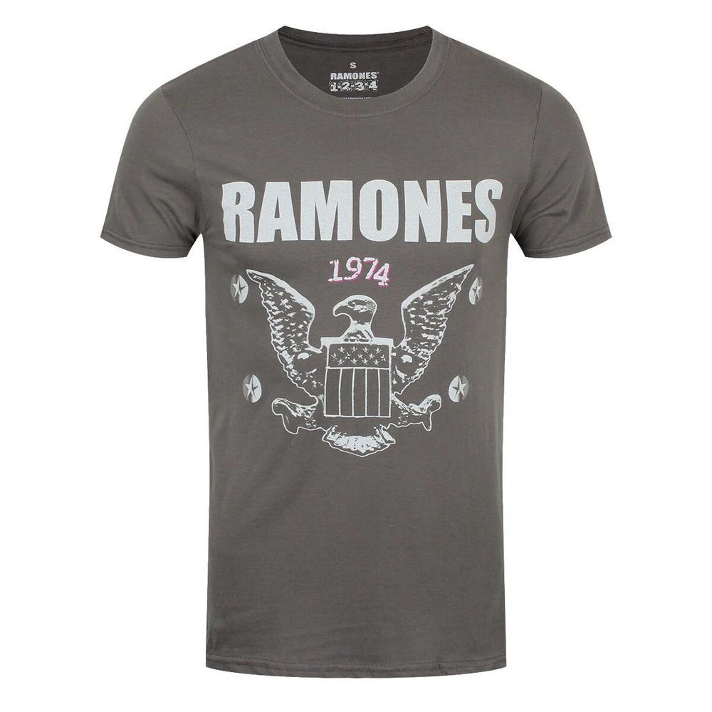 Ramones TShirt 1974 Eagle Band Official Grey New S
