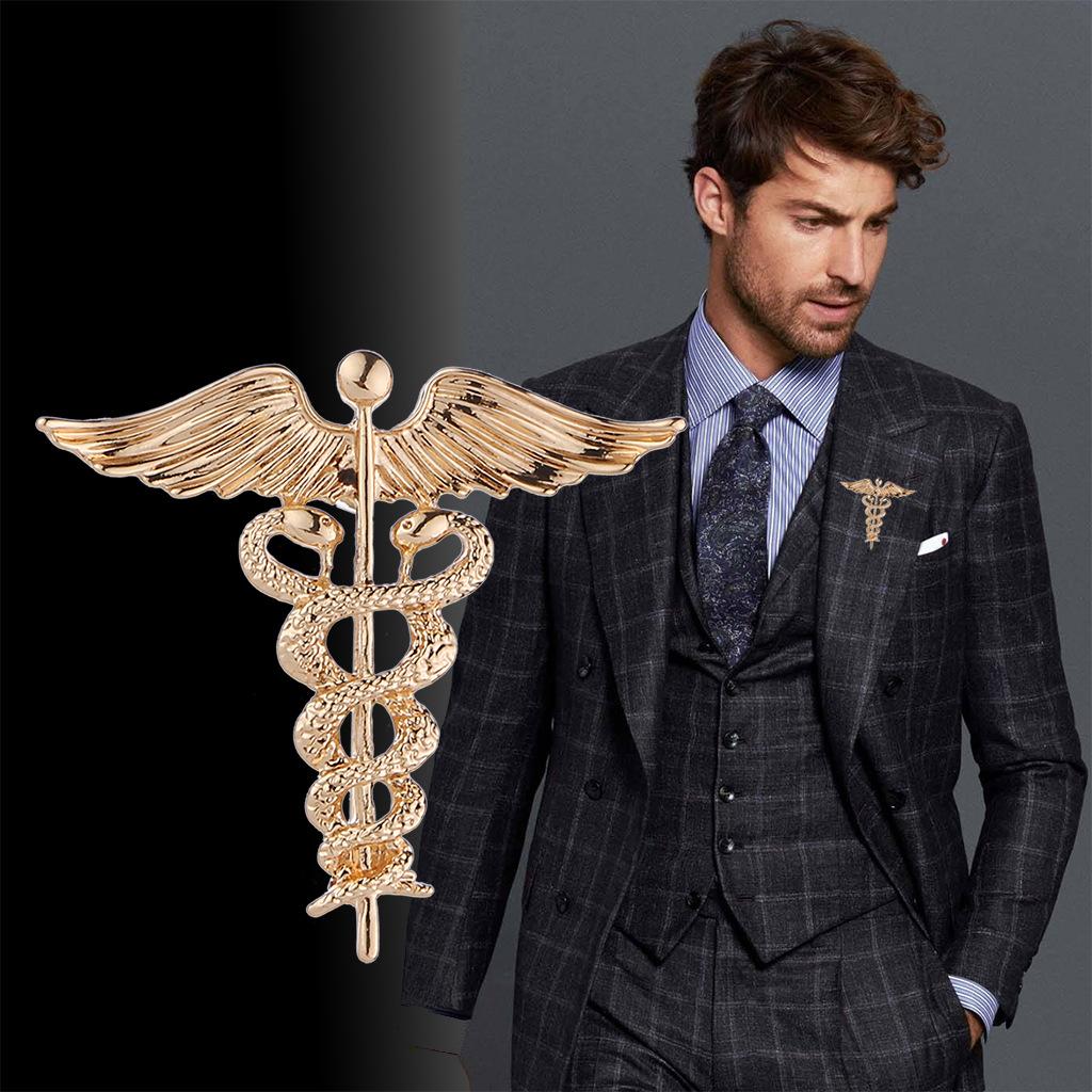 Men's Fashion Suit Brooch Simple Diamond Tassel Metal Wedding Dress Suit Brooch Collar Pin