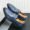 Large Size Metal Buckle Lacquered British Business Casual Platform Lazy Leather Shoes Hairstyle