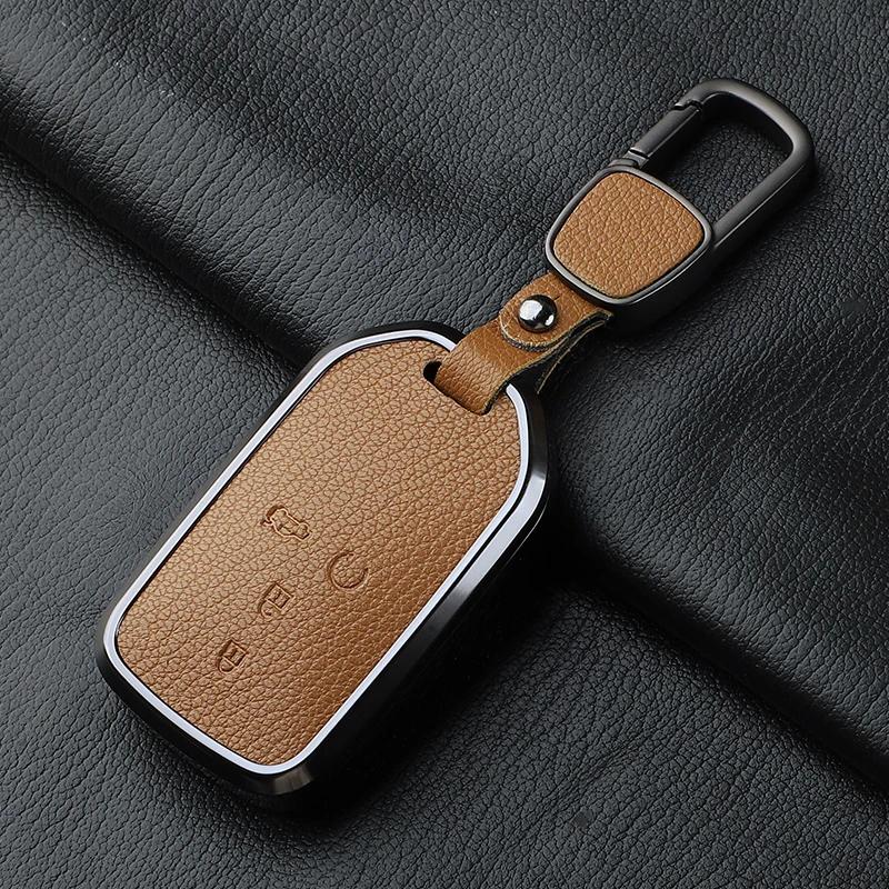 Metal And Leather Car Key Case Cover For Honda Crv Cr-V Fit Civic Accord Hr-V Hrv City Odyssey Xr-V Car Key Case Protect Fob