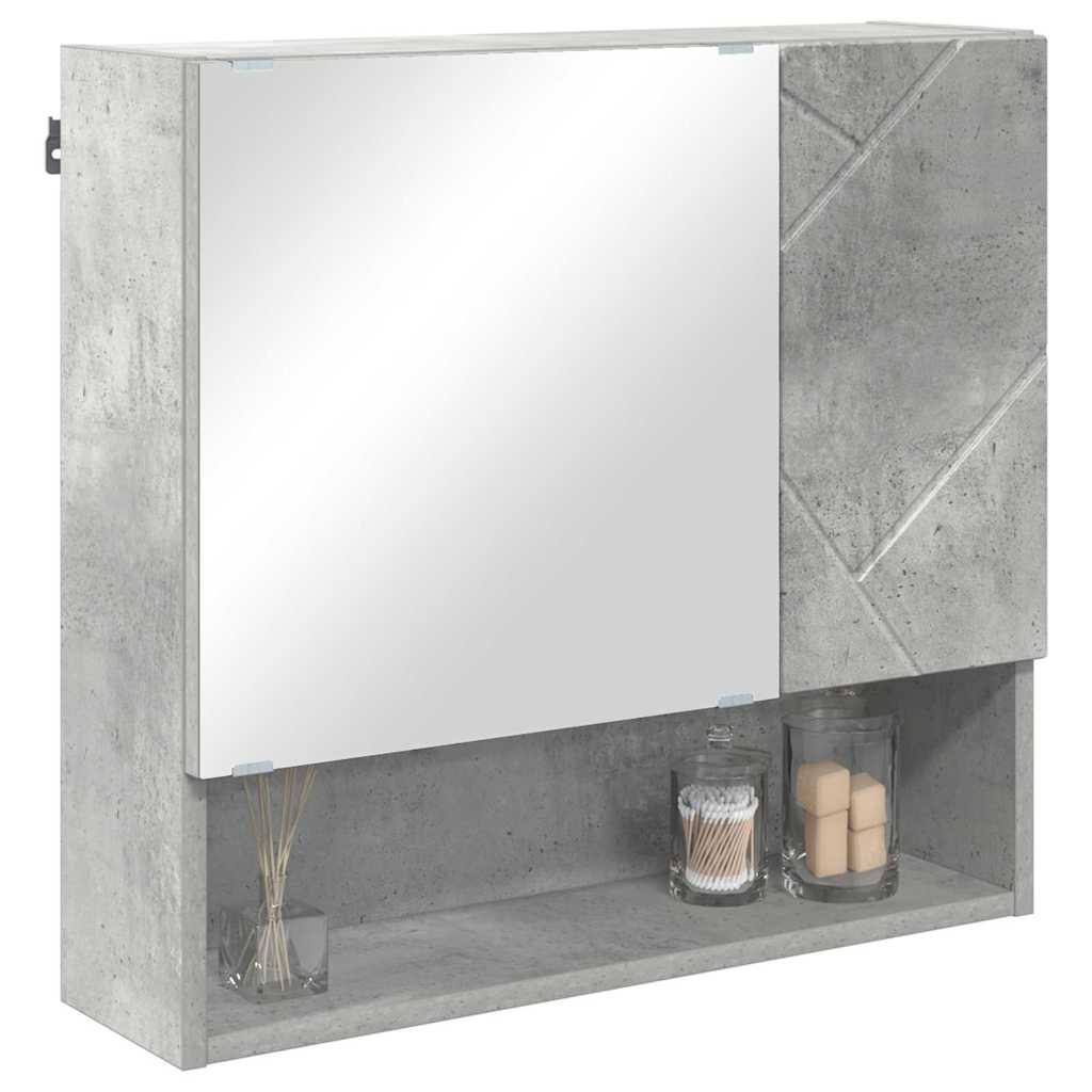 Mirror Cabinet with Door Concrete Grey 59 X 17 X 55 Cm Engineered Wood